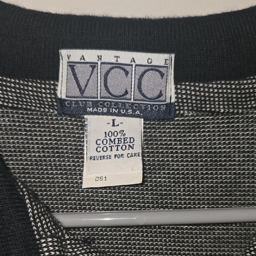 VCC Vantage Men's Polo Shirt in Black and Gray Made In Usa Vintage LOT M - Picture 2 of 6